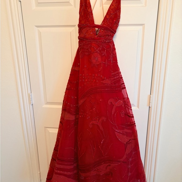 Zuhair Murad Red Backless Dress - Picture 1 of 15